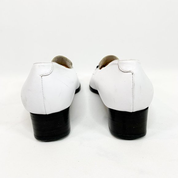BALLY White Leather Loafers Chunky Heel - Picture 7 of 8